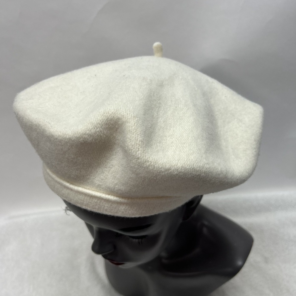 Liz by Liz Claiborne Womens Adjustable Ivory Wool Beret Hat